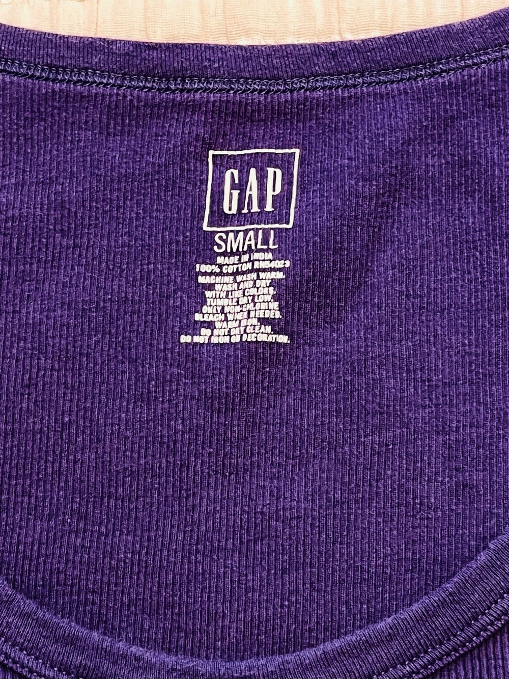 Gap Purple Ribbed Tank Top Cotton Size Small - Picture 5 of 6